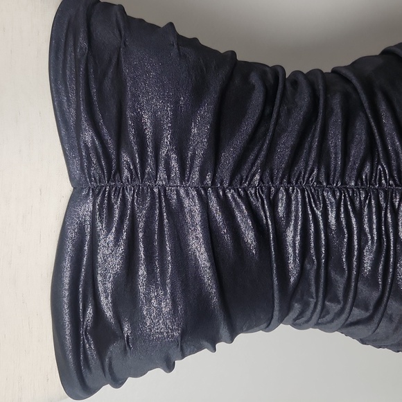 Express Ruched Tube Cocktail Metallic Top - Picture 2 of 15